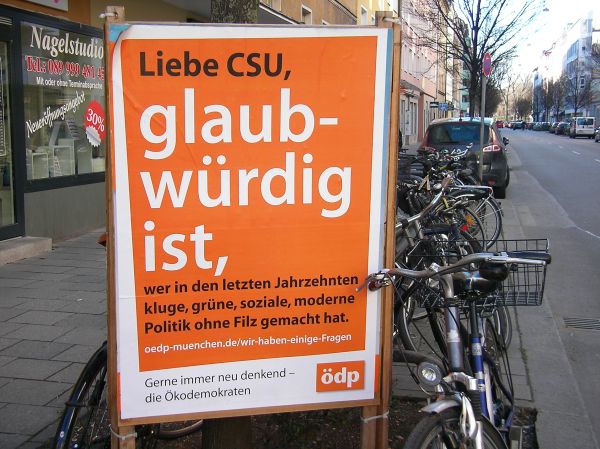 ÖDP Plakat an CSU