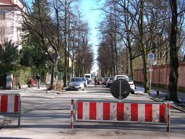 Fahrradstraße in der Münchner Adalbertstraße